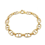9ct Yellow Gold Hollow Mariner Link Bracelet — 7.5mm