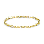 9ct Yellow Gold Hollow Oval Belcher Bracelet — 4mm