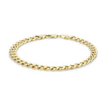 9ct Yellow Gold Hollow Oval Curb Bracelet — 6mm