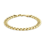 9ct Yellow Gold Hollow Oval Curb Bracelet — 8mm
