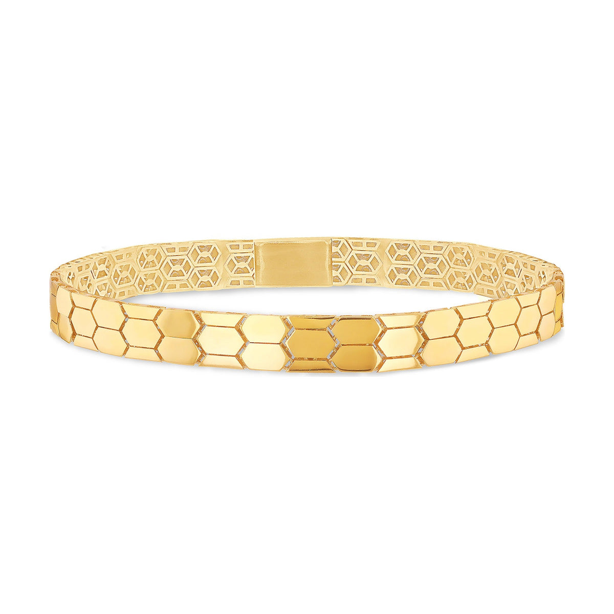 9ct Yellow Gold Honeycomb Link Bracelet
