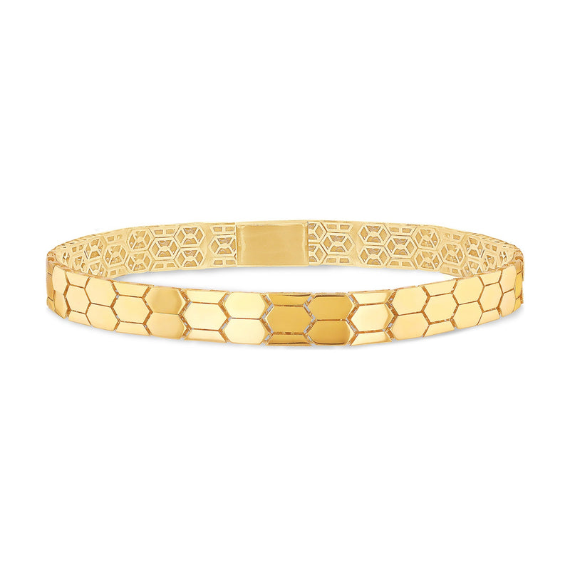 9ct Yellow Gold Honeycomb Link Bracelet