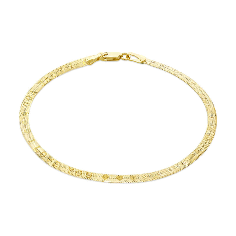 9ct Yellow Gold I Love You Herringbone Bracelet