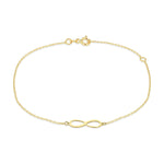 9ct Yellow Gold Infinity Adjustable Bracelet