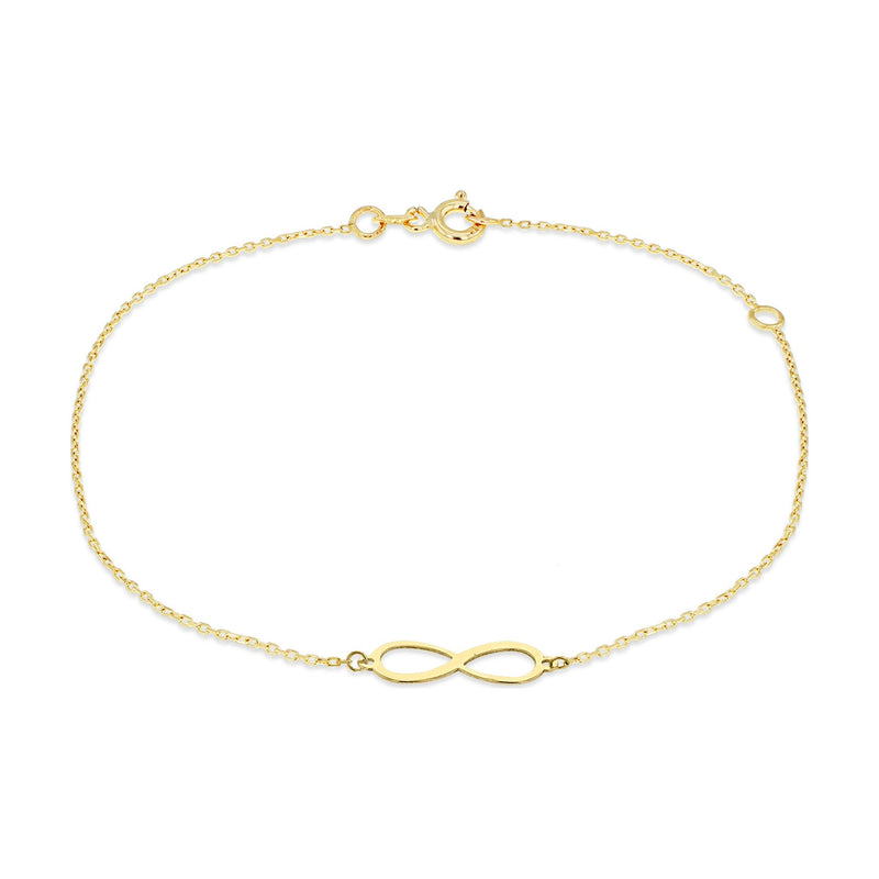 9ct Yellow Gold Infinity Adjustable Bracelet