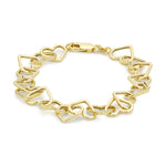 9ct Yellow Gold Interlinked Open Heart Bracelet