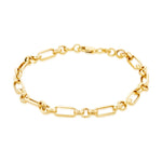 9ct Yellow Gold Long and Short Link Belcher Bracelet — 4.6mm