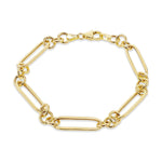 9ct Yellow Gold Long Link and Ring Bracelet