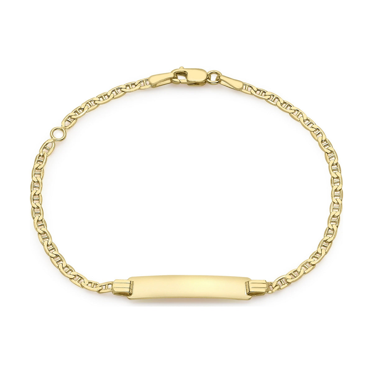 9ct Yellow Gold Mariner Link Adjustable ID Bracelet — 2.3mm