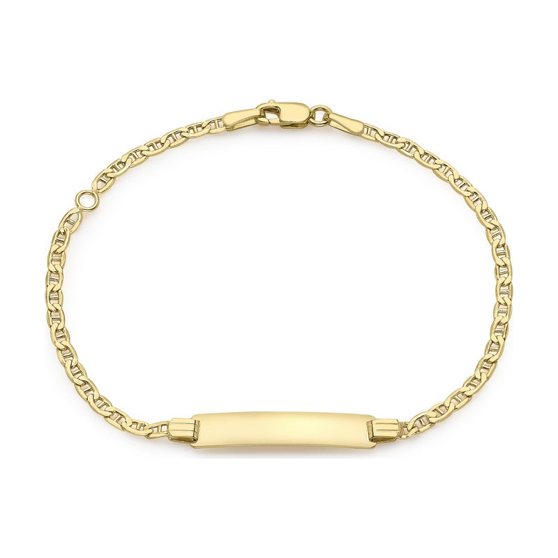 9ct Yellow Gold Mariner Link Adjustable ID Bracelet — 2.3mm