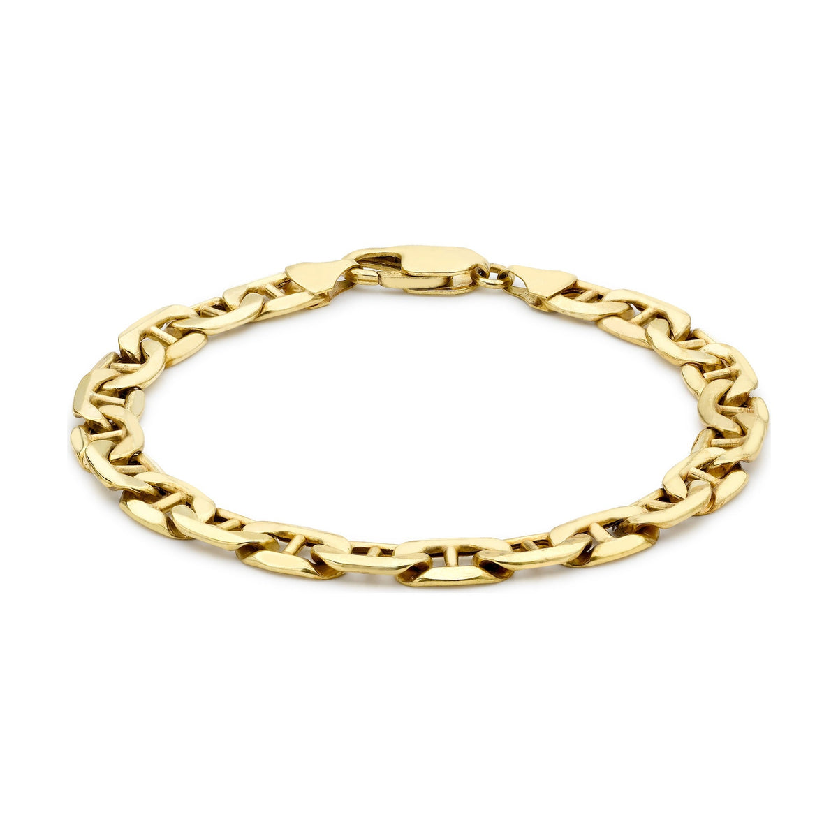 9ct Yellow Gold Mariner Link Bracelet — 7mm