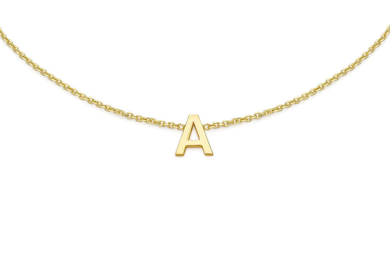 9ct Yellow Gold Mini Initial A Adjustable Bracelet — detail