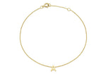 9ct Yellow Gold Mini Initial A Adjustable Bracelet