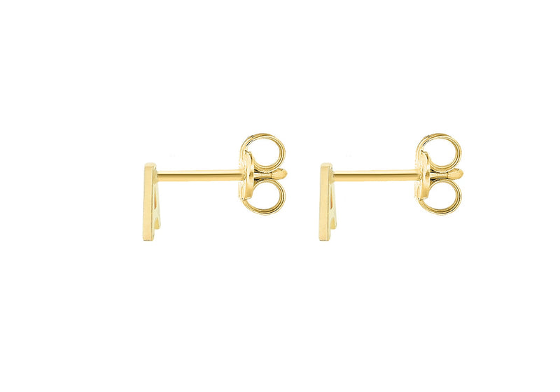 9ct Yellow Gold Mini Initial A Stud Earrings — back