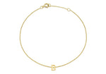 9ct Yellow Gold Mini Initial B Adjustable Bracelet