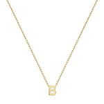 9ct Yellow Gold Mini Initial B Adjustable Necklace — full-length