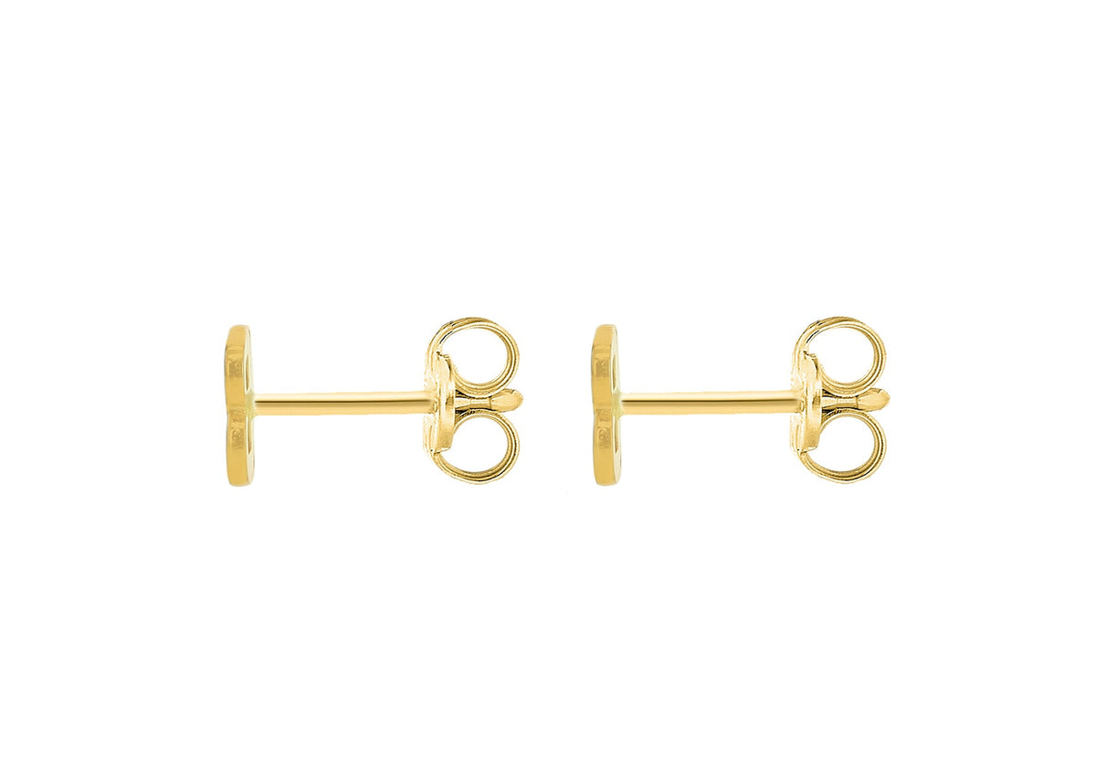 9ct Yellow Gold Mini Initial B Stud Earrings — back