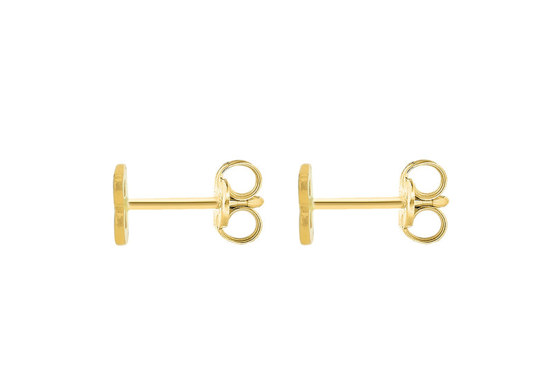 9ct Yellow Gold Mini Initial B Stud Earrings — back