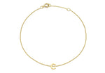 9ct Yellow Gold Mini Initial C Adjustable Bracelet
