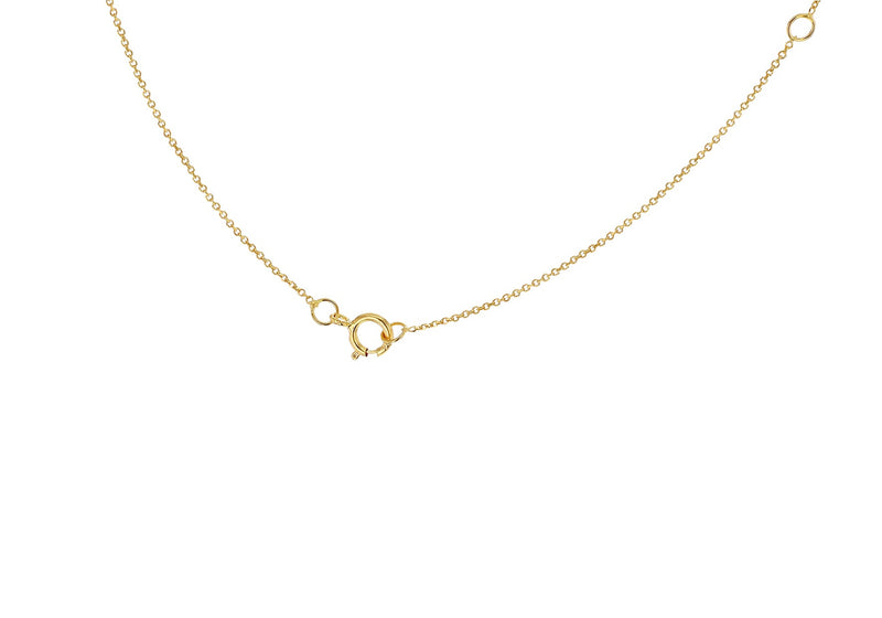 9ct Yellow Gold Mini Initial C Adjustable Necklace — clasp