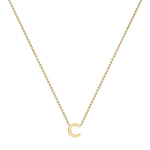 9ct Yellow Gold Mini Initial C Adjustable Necklace — full-length