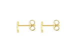 9ct Yellow Gold Mini Initial C Stud Earrings — back