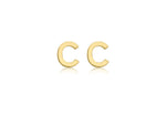 9ct Yellow Gold Mini Initial C Stud Earrings