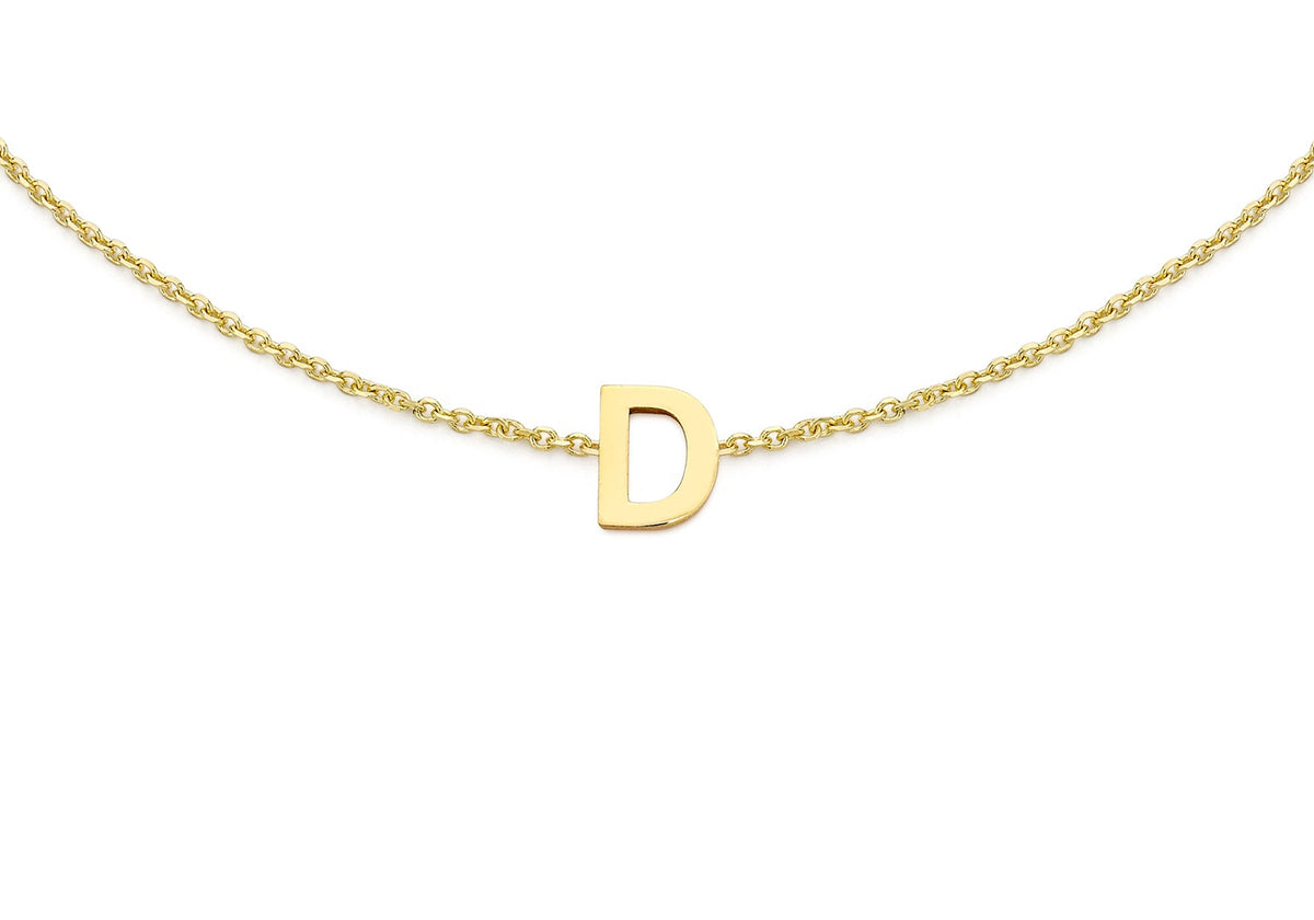 9ct Yellow Gold Mini Initial D Adjustable Bracelet — detail