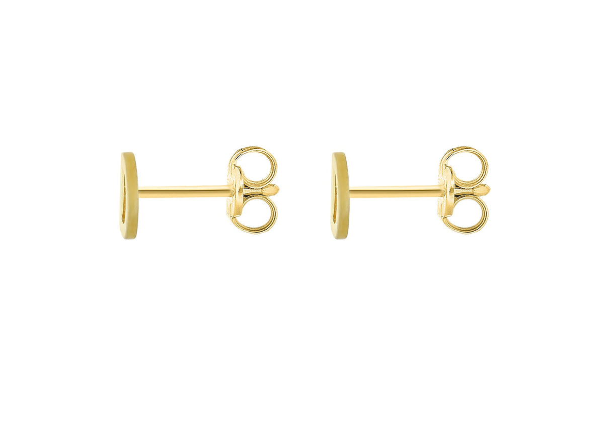 9ct Yellow Gold Mini Initial D Stud Earrings — back