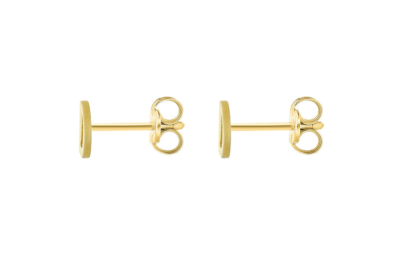 9ct Yellow Gold Mini Initial D Stud Earrings — back