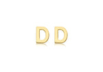9ct Yellow Gold Mini Initial D Stud Earrings