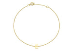 9ct Yellow Gold Mini Initial E Adjustable Bracelet
