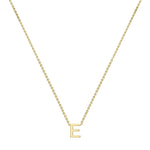 9ct Yellow Gold Mini Initial E Adjustable Necklace — full-length