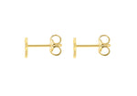9ct Yellow Gold Mini Initial E Stud Earrings — back