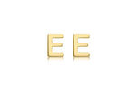 9ct Yellow Gold Mini Initial E Stud Earrings