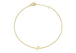 9ct Yellow Gold Mini Initial F Adjustable Bracelet