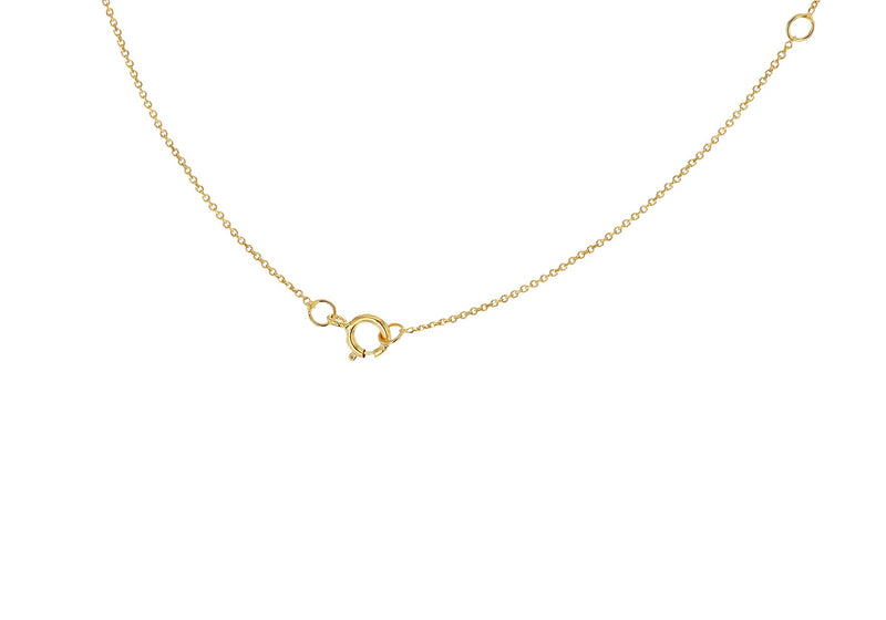 9ct Yellow Gold Mini Initial F Adjustable Necklace — clasp
