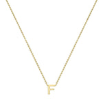 9ct Yellow Gold Mini Initial F Adjustable Necklace — full-length