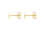9ct Yellow Gold Mini Initial F Stud Earrings — back