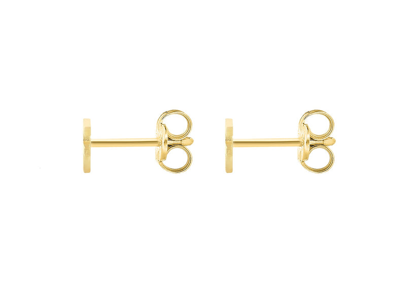 9ct Yellow Gold Mini Initial F Stud Earrings — back