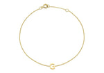 9ct Yellow Gold Mini Initial G Adjustable Bracelet