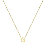 9ct Yellow Gold Mini Initial G Adjustable Necklace — full-length