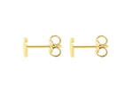 9ct Yellow Gold Mini Initial G Stud Earrings — back