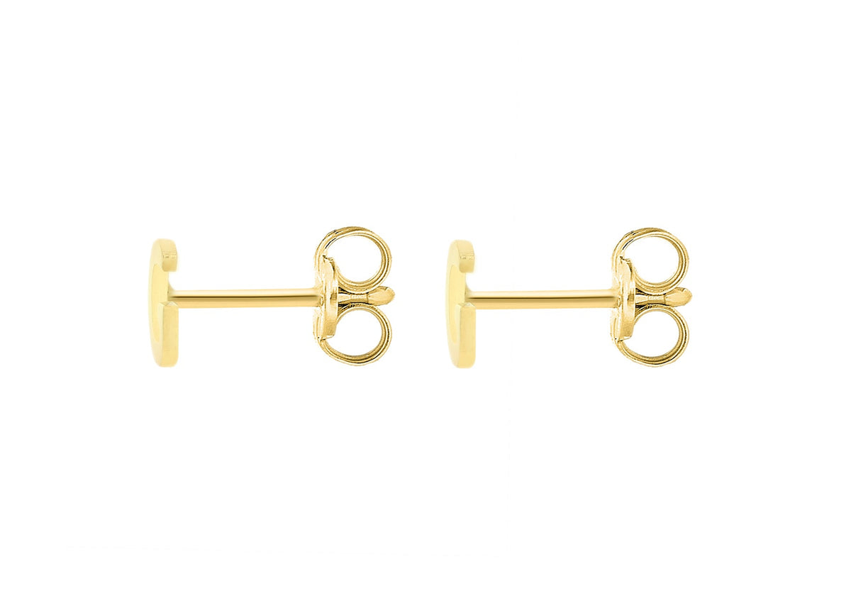 9ct Yellow Gold Mini Initial G Stud Earrings — back