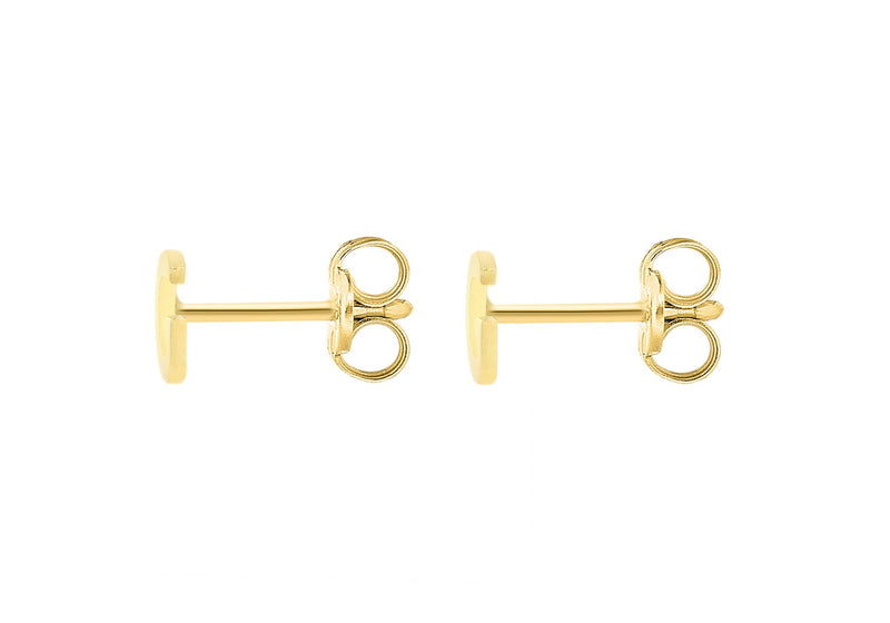 9ct Yellow Gold Mini Initial G Stud Earrings — back