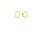 9ct Yellow Gold Mini Initial G Stud Earrings