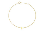 9ct Yellow Gold Mini Initial H Adjustable Bracelet