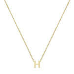 9ct Yellow Gold Mini Initial H Adjustable Necklace — full-length