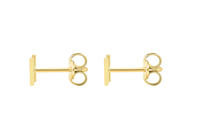 9ct Yellow Gold Mini Initial H Stud Earrings — back