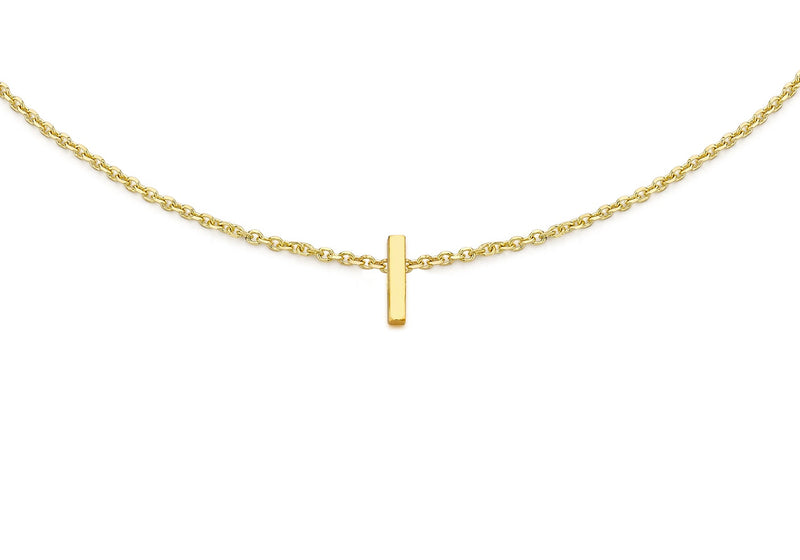 9ct Yellow Gold Mini Initial I Adjustable Bracelet — detail